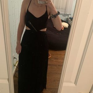 Aerie Black Cutout Maxi Dress